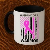 Husband Of A Warrior Breast Cancer Awareness Coffee Mug thumb 2