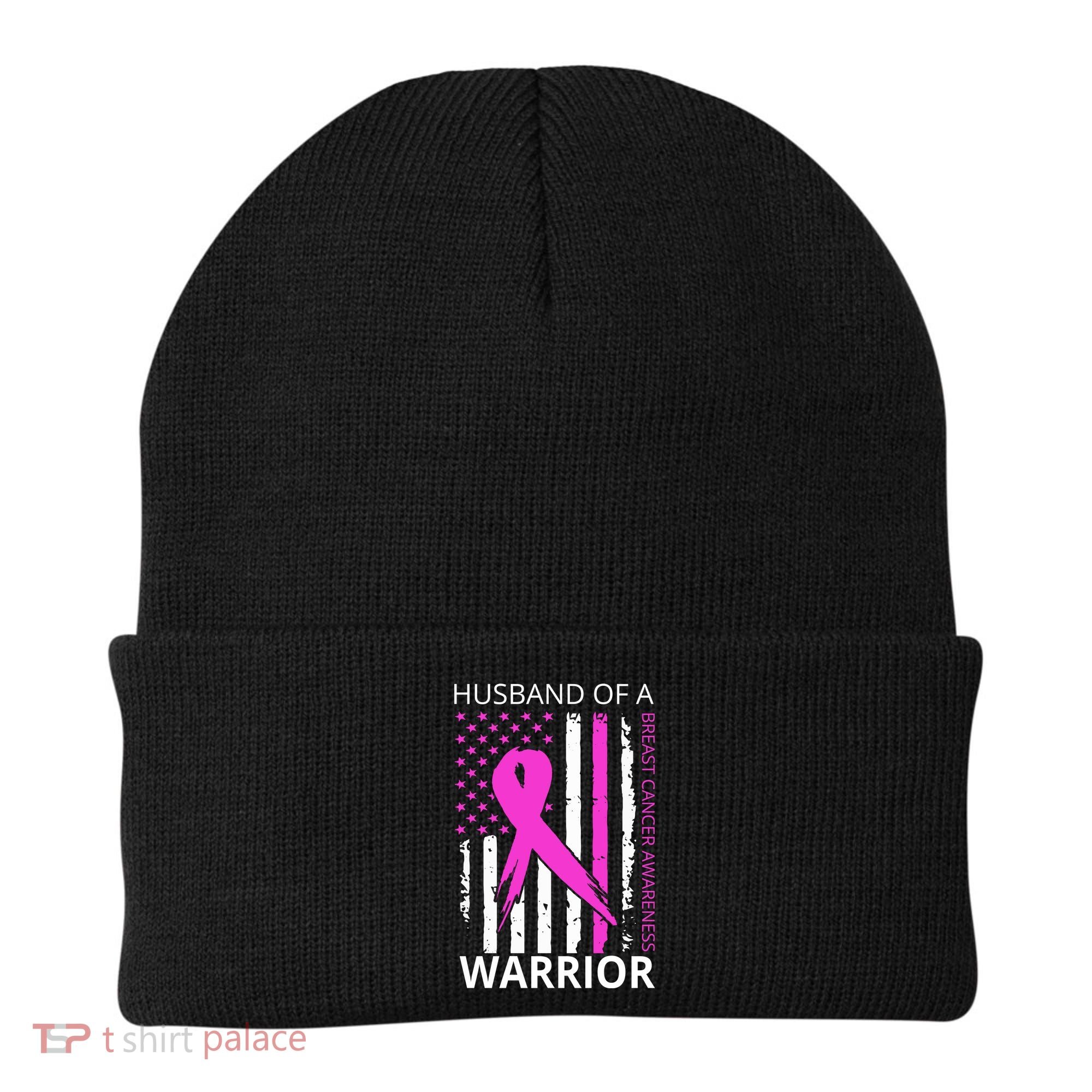 Husband Of A Warrior Breast Cancer Awareness Beanie