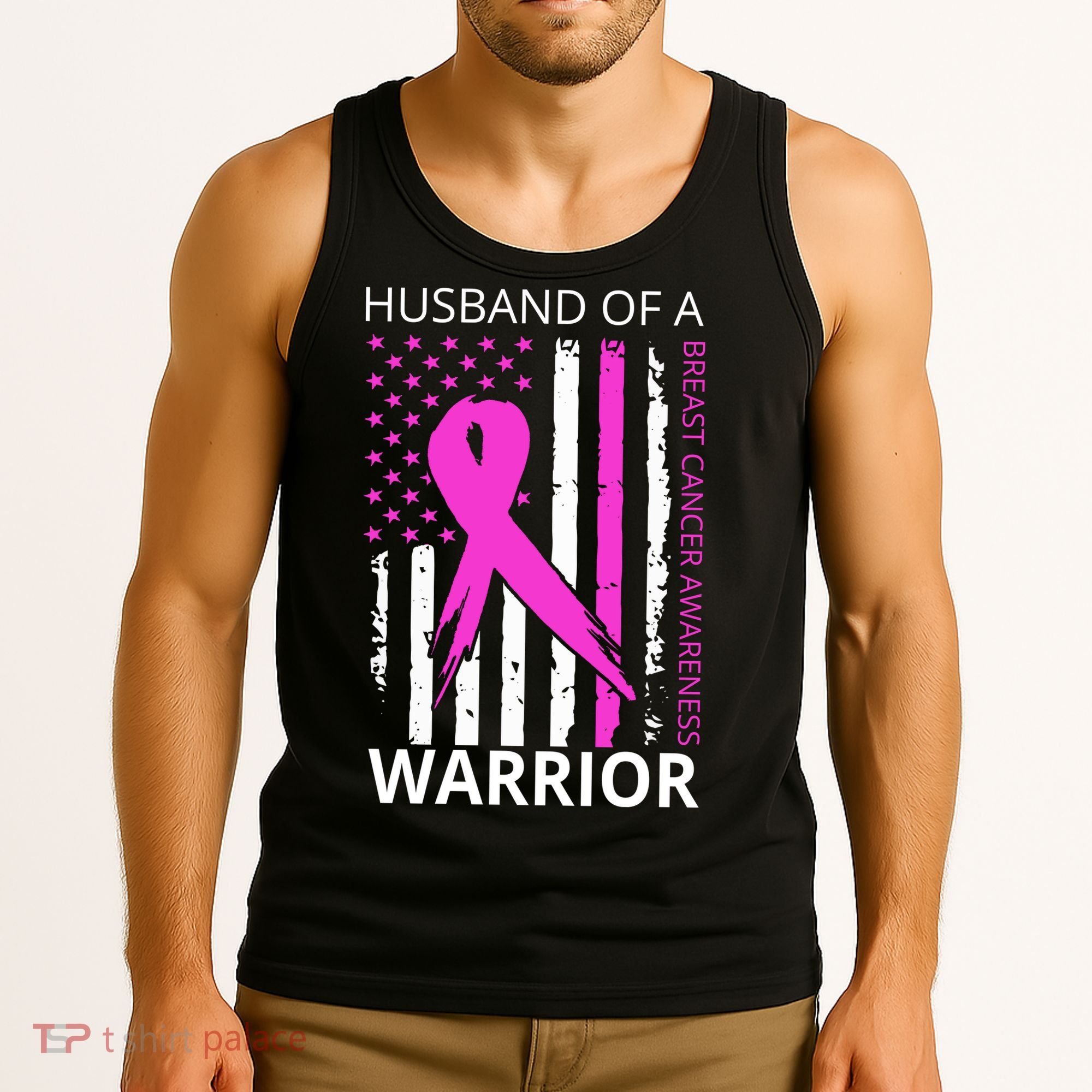 Husband Of A Warrior Breast Cancer Awareness Tank Top