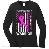 Husband Of A Warrior Breast Cancer Awareness Women's Long Sleeve Shirt thumb 0
