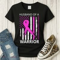 Husband Of A Warrior Breast Cancer Awareness Women's T-Shirt thumb 3