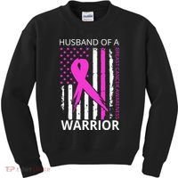 Husband Of A Warrior Breast Cancer Awareness Kids Sweatshirt thumb 0