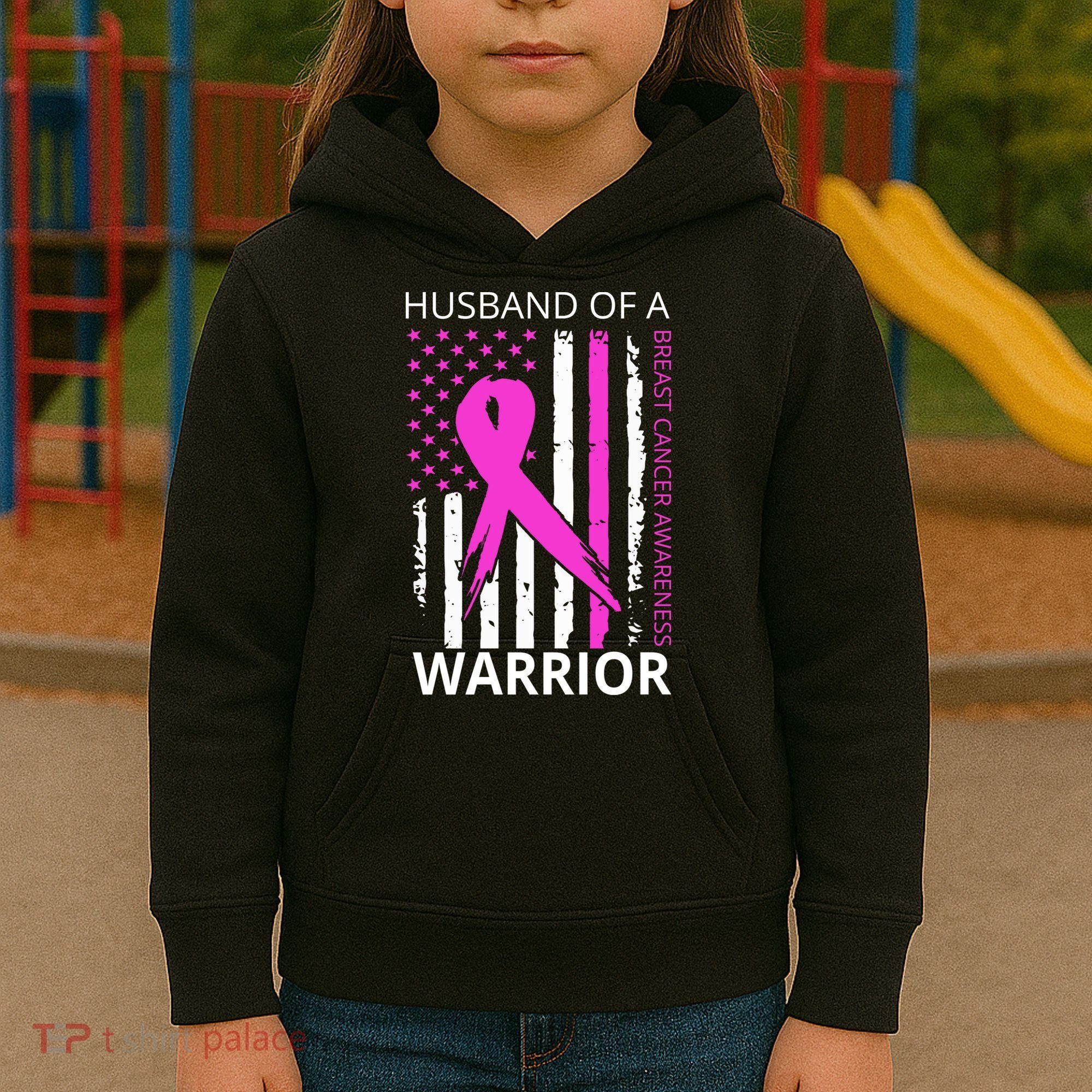 Husband Of A Warrior Breast Cancer Awareness Kids Hoodie