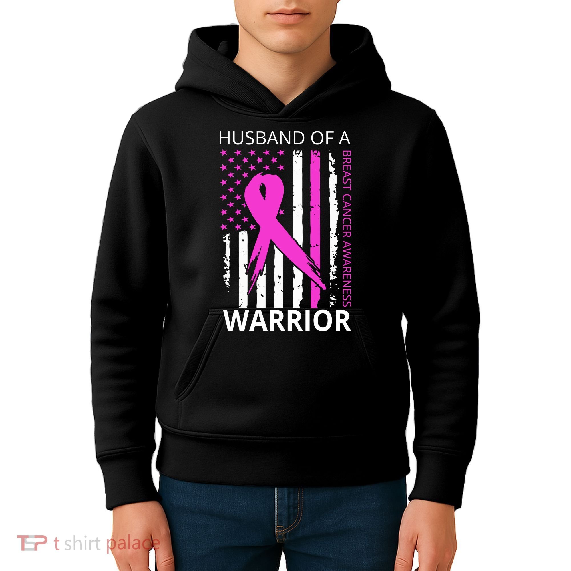 Husband Of A Warrior Breast Cancer Awareness Kids Hoodie