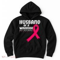 Husband Of A Warrior Pink Ribbon Breast Cancer Support Hoodie thumb 0