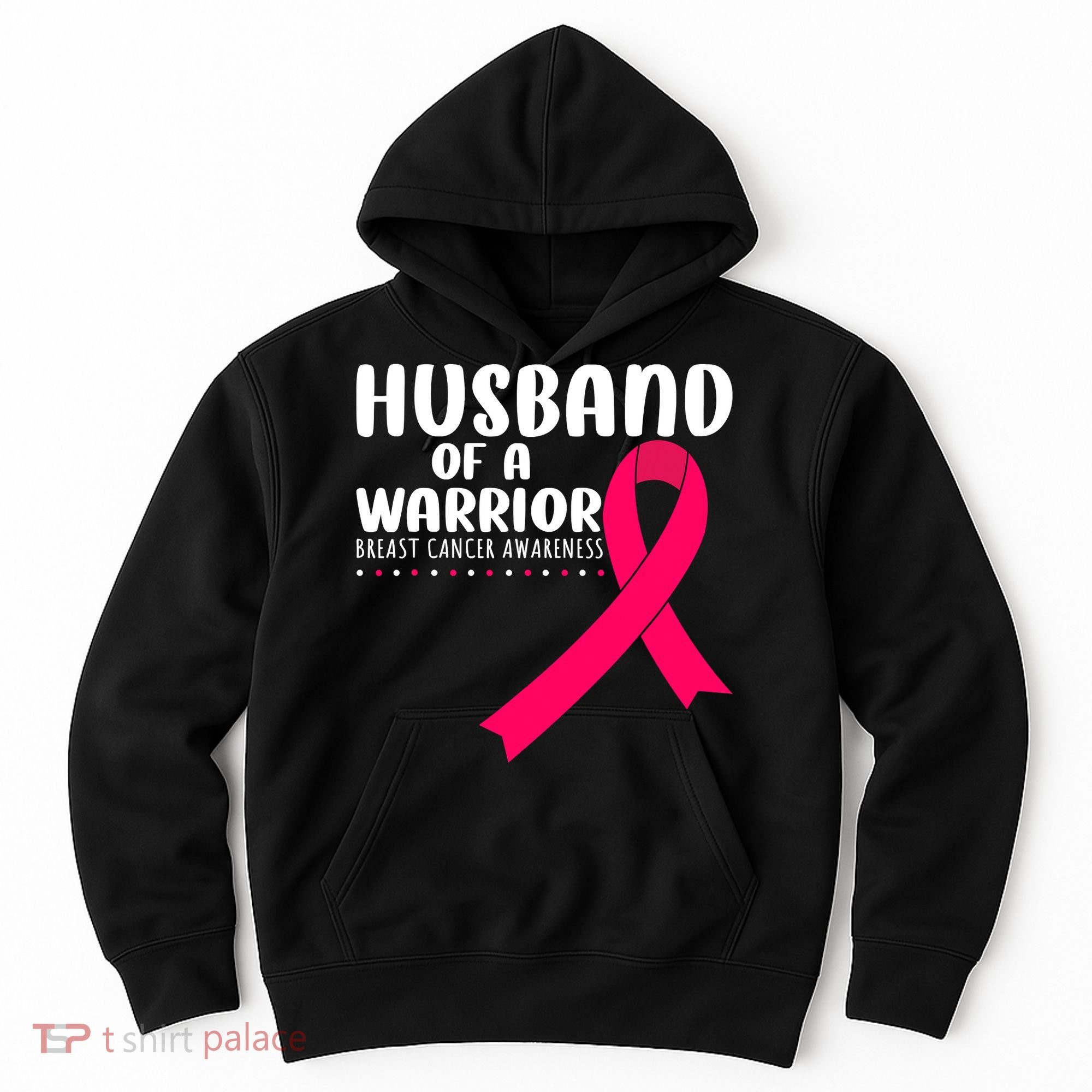 Husband Of A Warrior Pink Ribbon Breast Cancer Support Hoodie