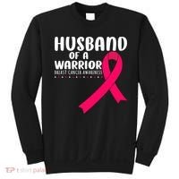 Husband Of A Warrior Pink Ribbon Breast Cancer Support Sweatshirt thumb 0