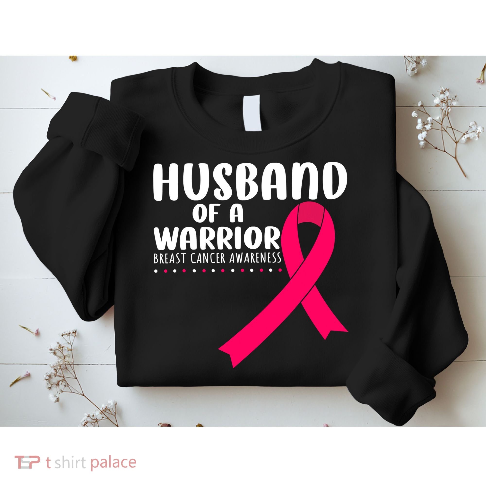 Husband Of A Warrior Pink Ribbon Breast Cancer Support Sweatshirt