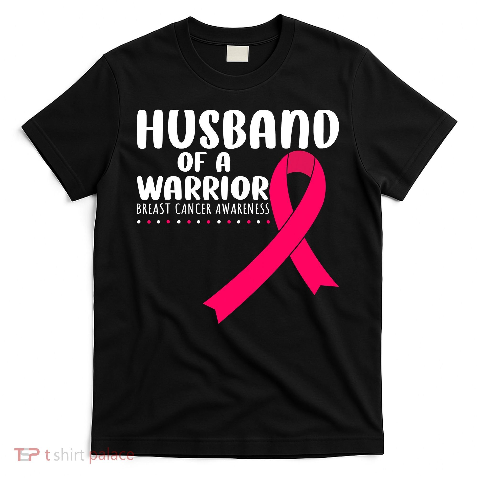 Husband Of A Warrior Pink Ribbon Breast Cancer Support T-Shirt
