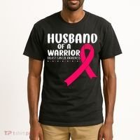 Husband Of A Warrior Pink Ribbon Breast Cancer Support Tall T-Shirt thumb 2