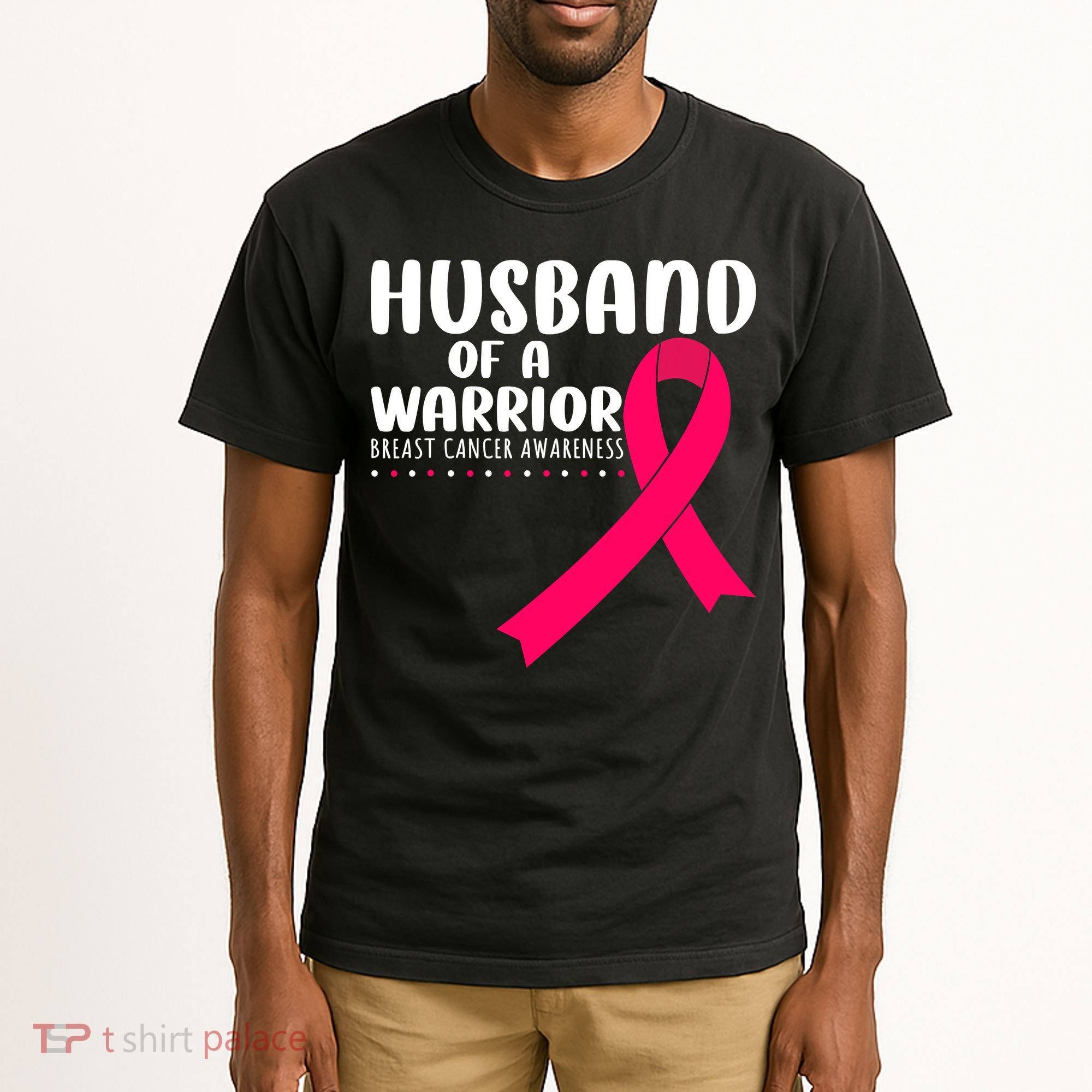 Husband Of A Warrior Pink Ribbon Breast Cancer Support Tall T-Shirt