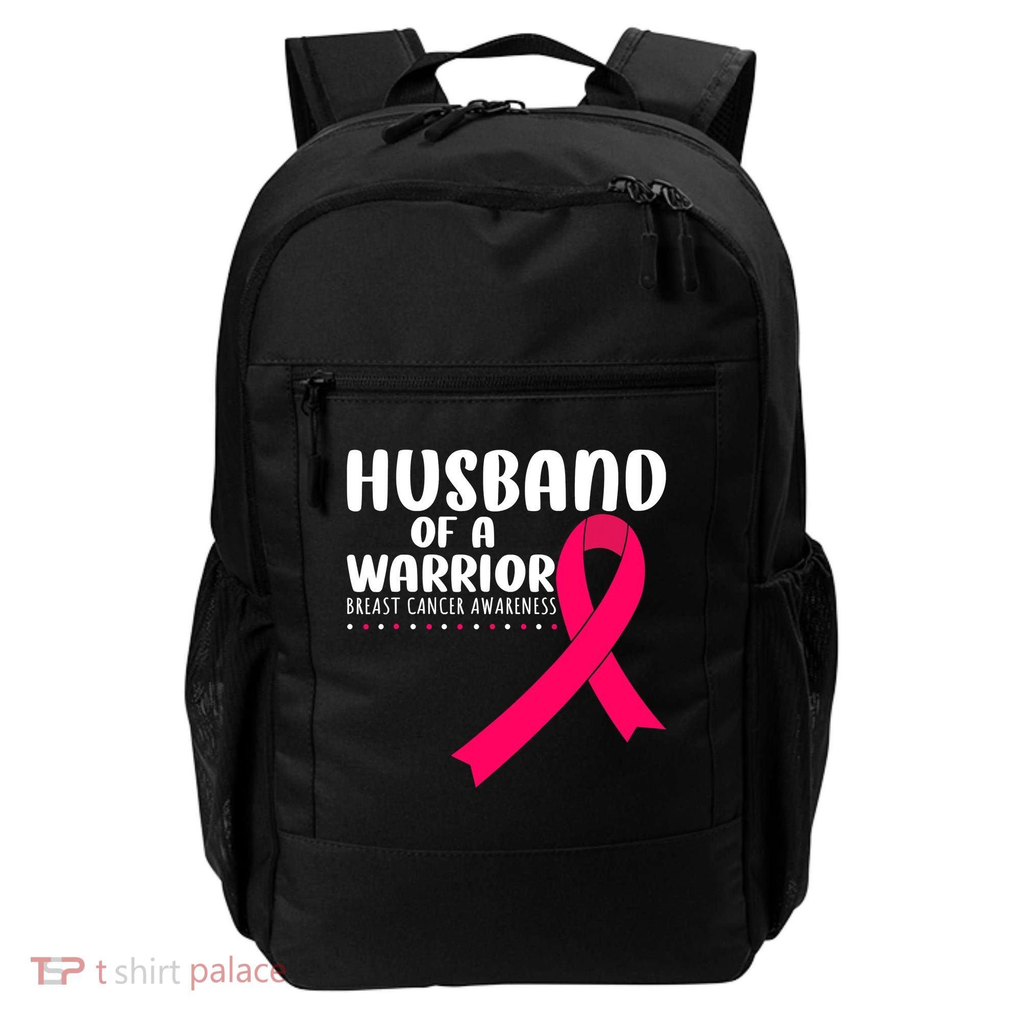 Husband Of A Warrior Pink Ribbon Breast Cancer Support Backpack