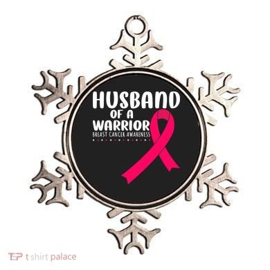 Husband Of A Warrior Pink Ribbon Breast Cancer Support Ornament