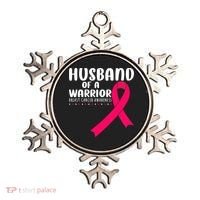 Husband Of A Warrior Pink Ribbon Breast Cancer Support Ornament thumb 0
