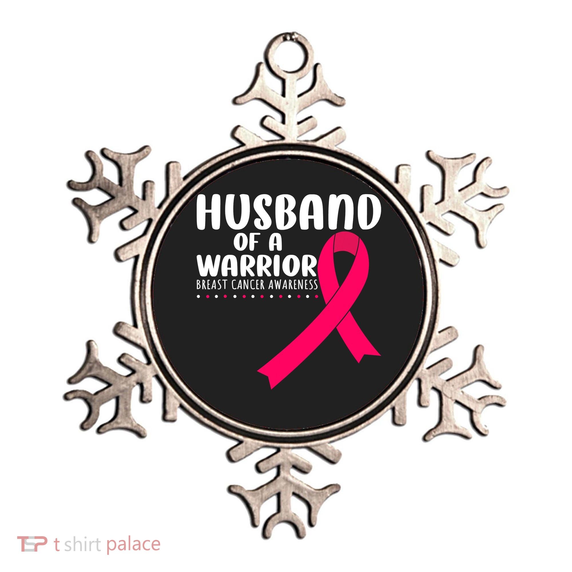 Husband Of A Warrior Pink Ribbon Breast Cancer Support Ornament
