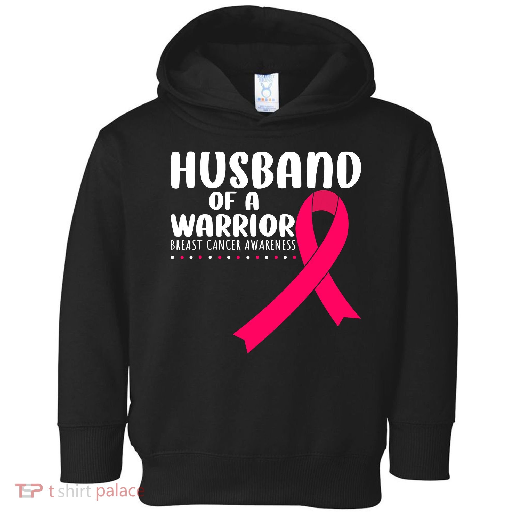 Husband Of A Warrior Pink Ribbon Breast Cancer Support Toddler Hoodie