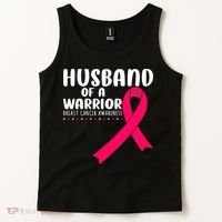 Husband Of A Warrior Pink Ribbon Breast Cancer Support Tank Top thumb 2