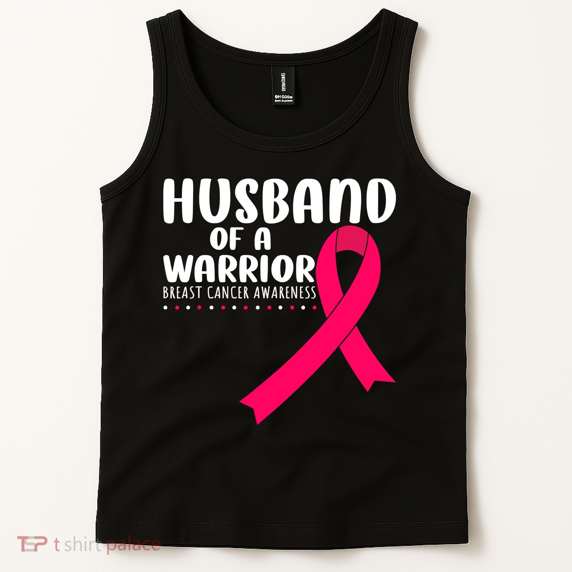 Husband Of A Warrior Pink Ribbon Breast Cancer Support Tank Top