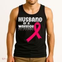Husband Of A Warrior Pink Ribbon Breast Cancer Support Tank Top thumb 3
