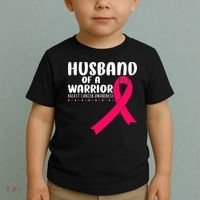 Husband Of A Warrior Pink Ribbon Breast Cancer Support Toddler T-Shirt thumb 2