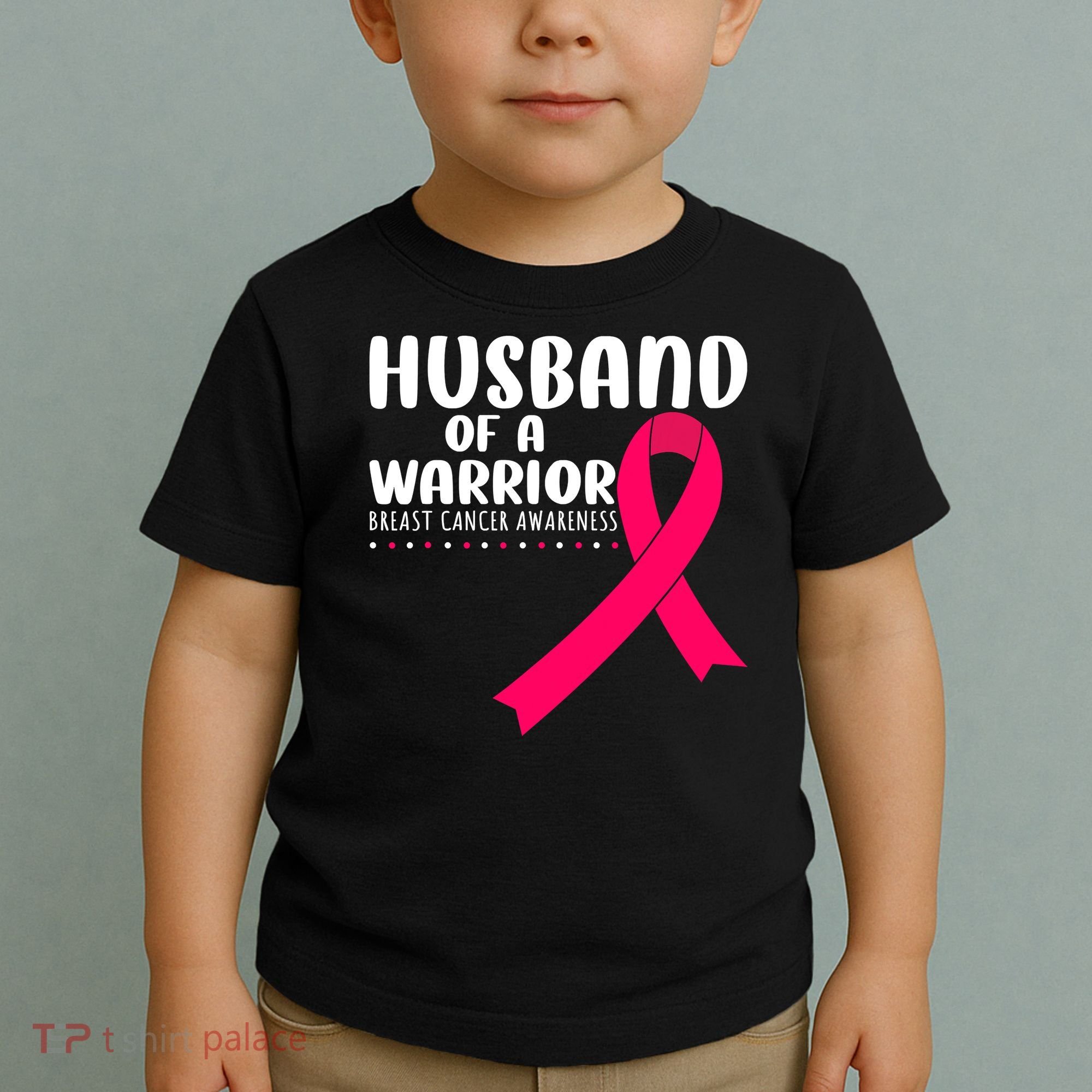 Husband Of A Warrior Pink Ribbon Breast Cancer Support Toddler T-Shirt