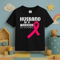 Husband Of A Warrior Pink Ribbon Breast Cancer Support Toddler T-Shirt thumb 3