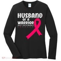 Husband Of A Warrior Pink Ribbon Breast Cancer Support Women's Long Sleeve Shirt thumb 0