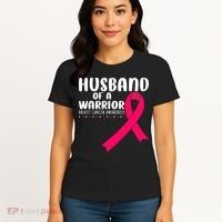 Husband Of A Warrior Pink Ribbon Breast Cancer Support Women's T-Shirt thumb 4
