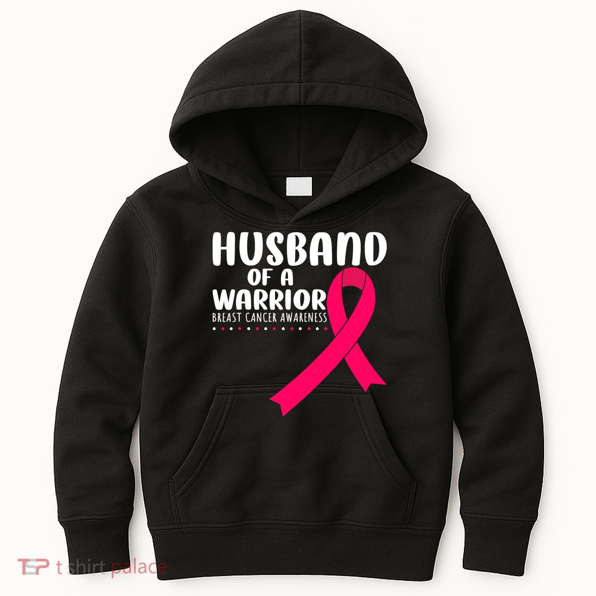 Husband Of A Warrior Pink Ribbon Breast Cancer Support Kids Hoodie