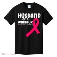 Husband Of A Warrior Pink Ribbon Breast Cancer Support Kids T-Shirt thumb 0