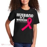 Husband Of A Warrior Pink Ribbon Breast Cancer Support Kids T-Shirt thumb 2