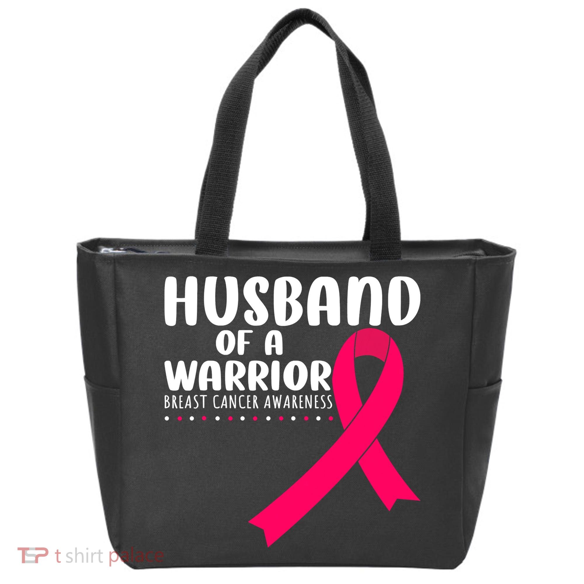 Husband Of A Warrior Pink Ribbon Breast Cancer Support Tote Bag