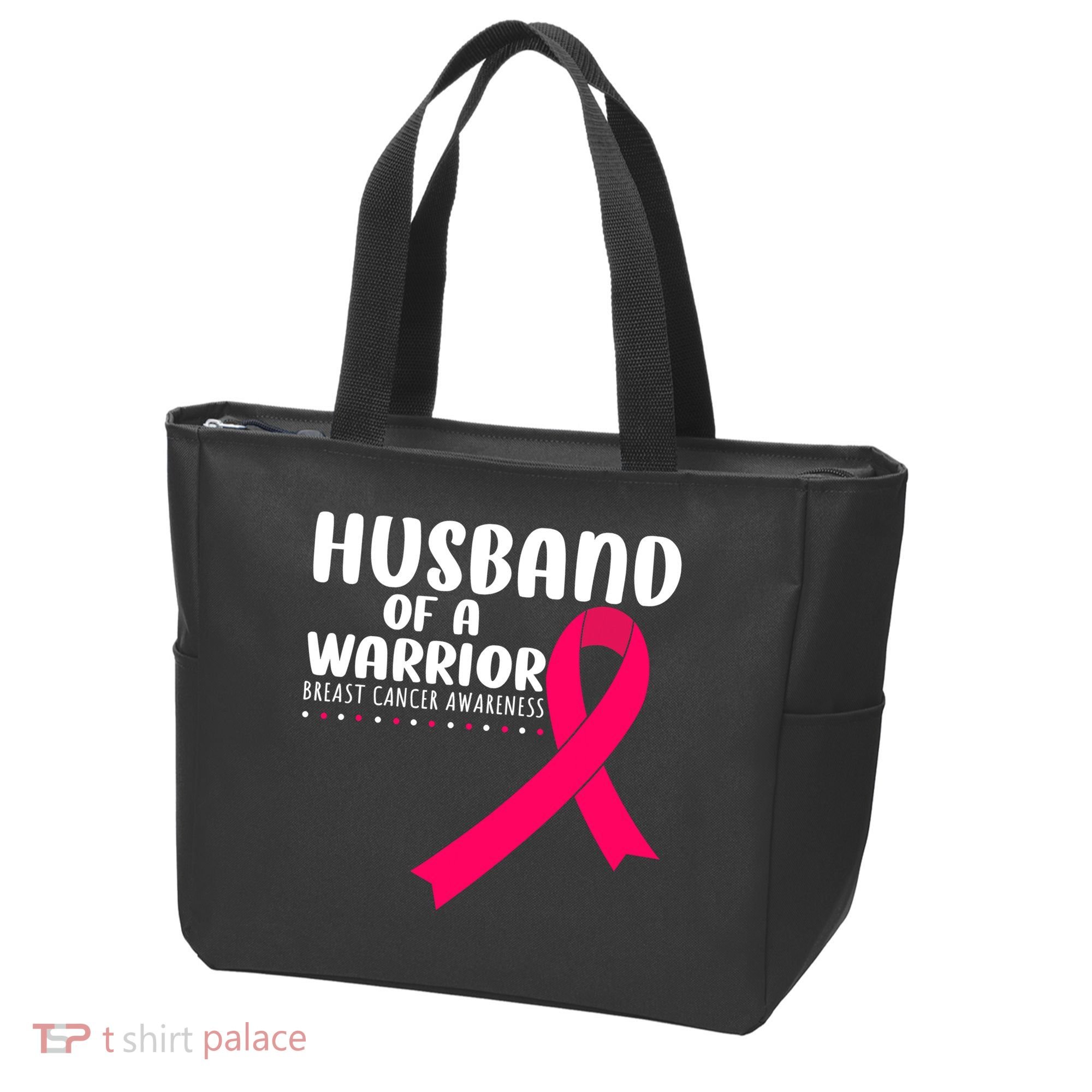 Husband Of A Warrior Pink Ribbon Breast Cancer Support Tote Bag