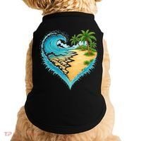 Heart-Shaped Ocean Beach Palm Tree Vacation Doggie Tank thumb 0