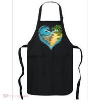 Heart-Shaped Ocean Beach Palm Tree Vacation Apron thumb 0