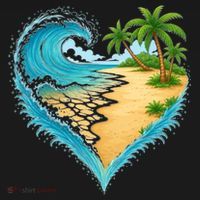 Heart-Shaped Ocean Beach Palm Tree Vacation Bucket Hat thumb 4