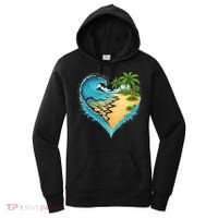 Heart-Shaped Ocean Beach Palm Tree Vacation Women's Hoodie thumb 0