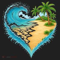 Heart-Shaped Ocean Beach Palm Tree Vacation Tumbler thumb 3