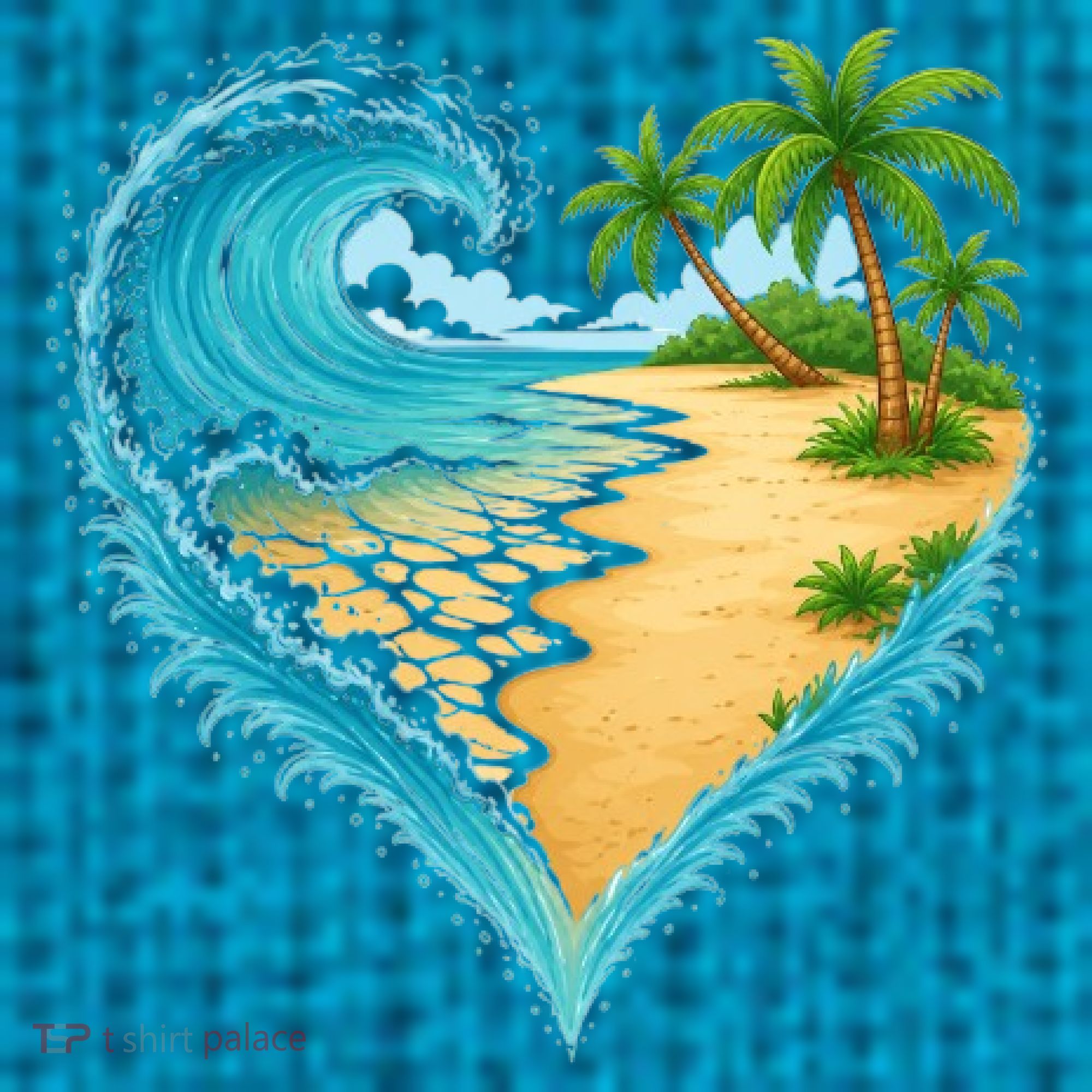 Heart-Shaped Ocean Beach Palm Tree Vacation Hat