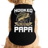 Hooked On Being A Papa Fly Fishing Grandpa Doggie Tank thumb 0
