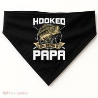 Hooked On Being A Papa Fly Fishing Grandpa USA-Made Doggie Bandana thumb 0