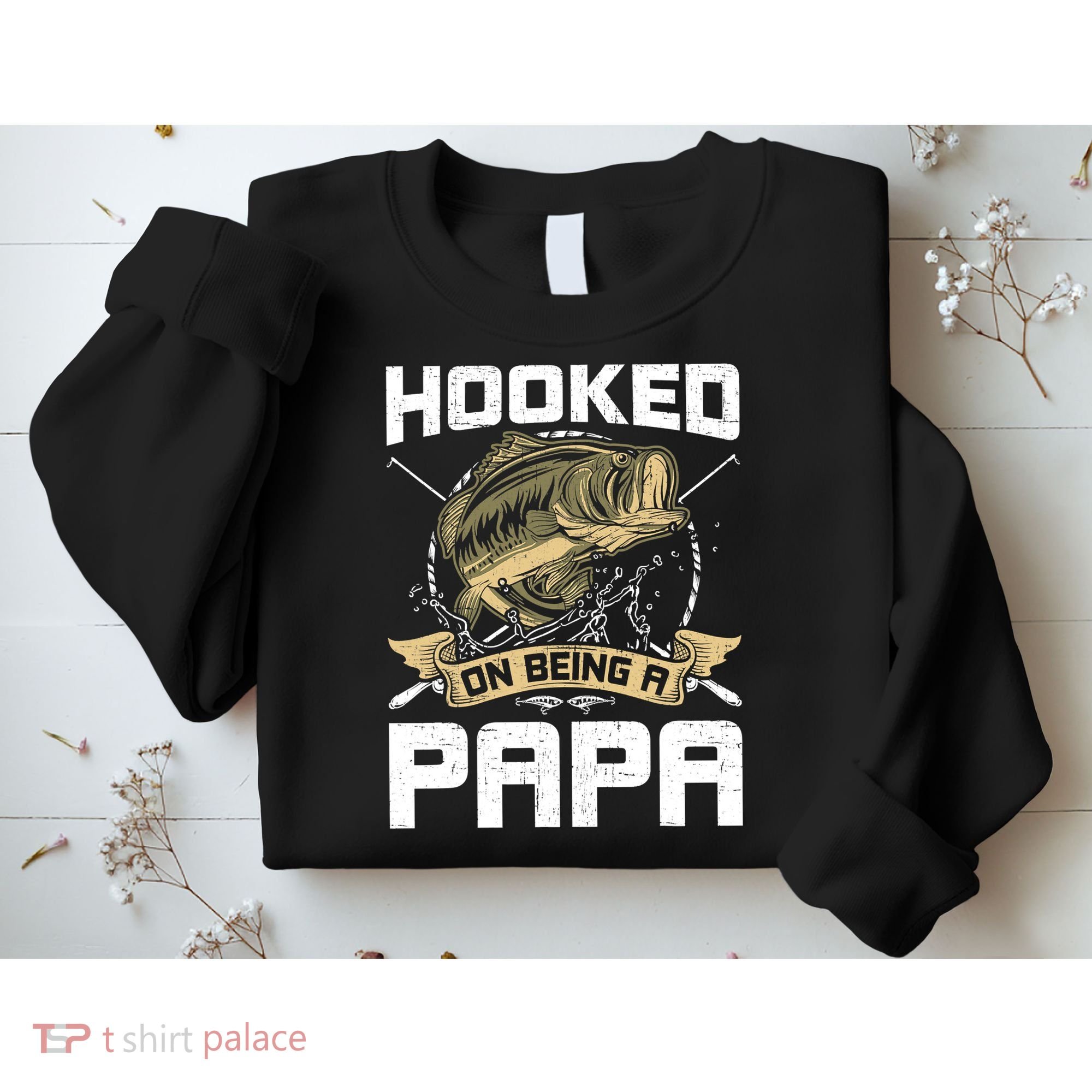 Hooked On Being A Papa Fly Fishing Grandpa Sweatshirt