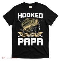 Hooked On Being A Papa Fly Fishing Grandpa T-Shirt thumb 0