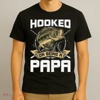 Hooked On Being A Papa Fly Fishing Grandpa T-Shirt thumb 3