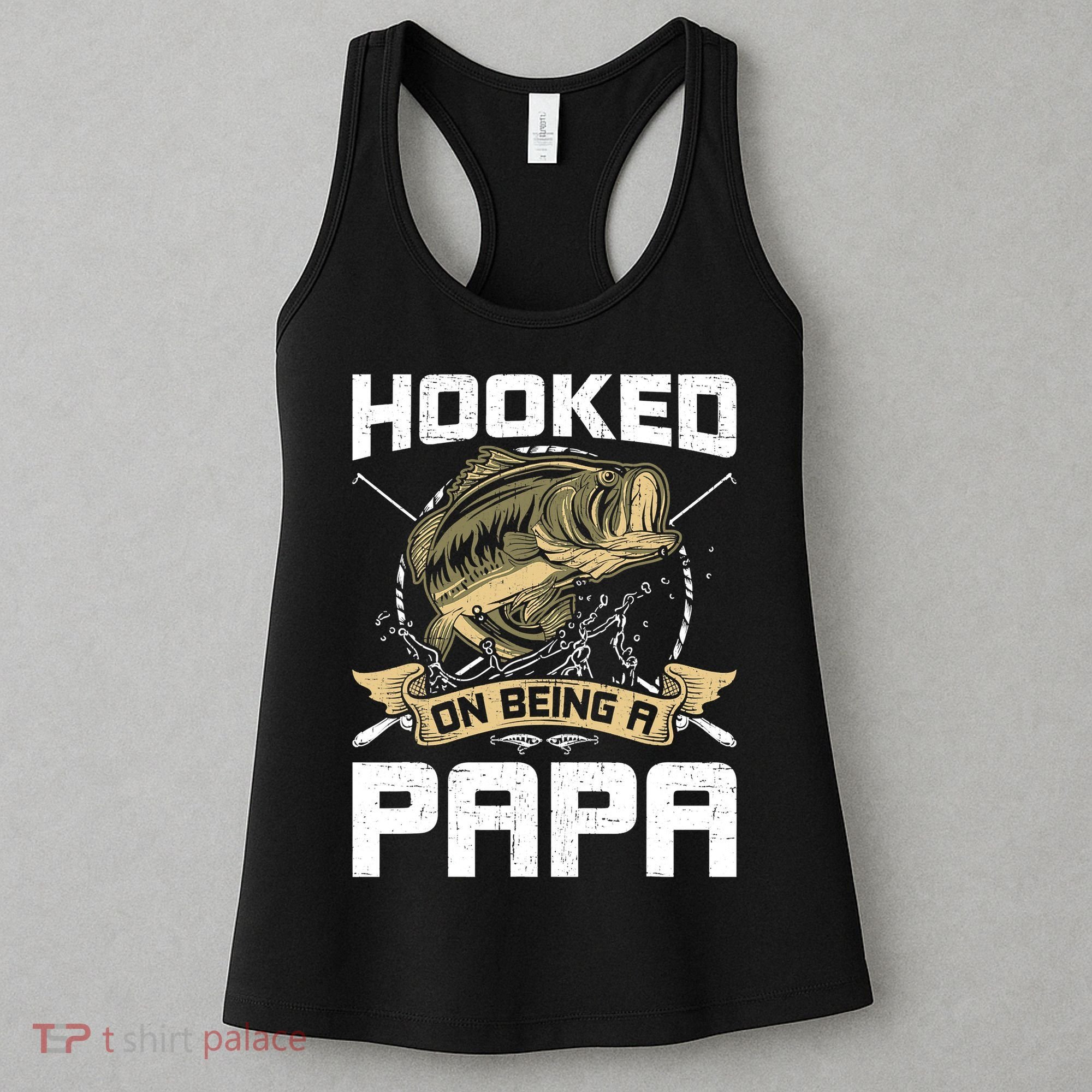 Hooked On Being A Papa Fly Fishing Grandpa Women's Tank Top