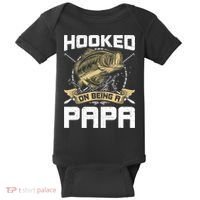 Hooked On Being A Papa Fly Fishing Grandpa Baby Bodysuit thumb 0