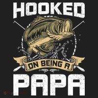 Hooked On Being A Papa Fly Fishing Grandpa Hat thumb 2