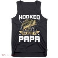 Hooked On Being A Papa Fly Fishing Grandpa Tank Top thumb 0