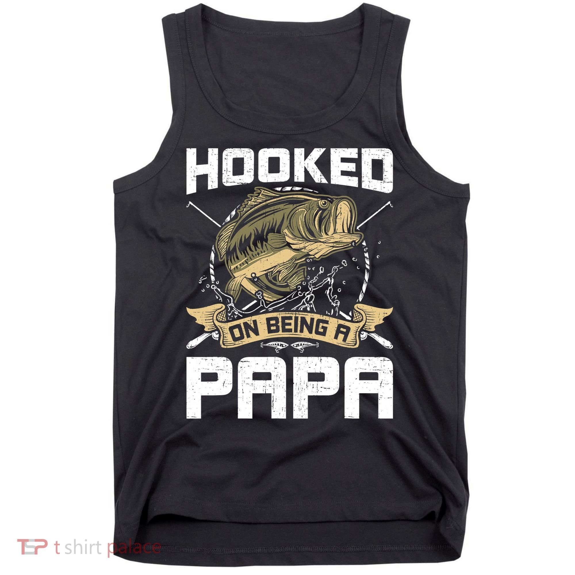 Hooked On Being A Papa Fly Fishing Grandpa Tank Top