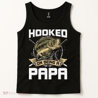 Hooked On Being A Papa Fly Fishing Grandpa Tank Top thumb 2